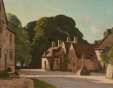 William Gunning King (1853-1940) - A village street Oil on canvas Signed lower left 36 x 46 cm (14