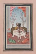 A Persian erotic miniature painting , 20th century, 19cm high A Persian erotic miniature