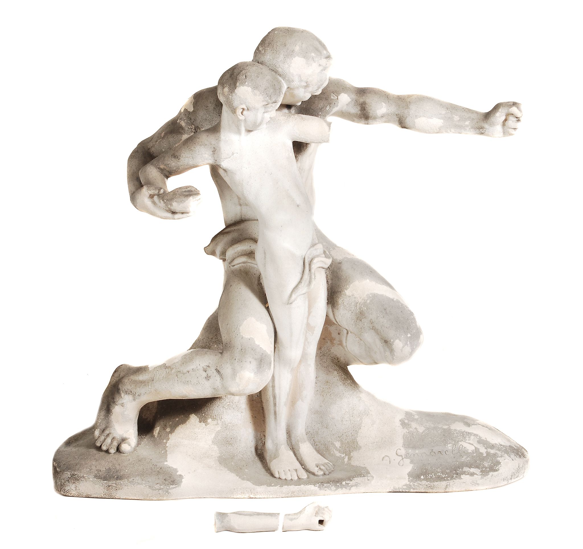 After Amadeo Gennarelli, The Young Boy Archer, a plaster group, circa 1930 After Amadeo - Image 3 of 3