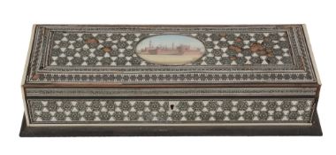 An Indian wood and ivory box of rectangular form An Indian wood and ivory box of rectangular form,