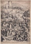 Jacob Matham (1571-1631) - Large procession to Calvary, with several passion scenes, After
