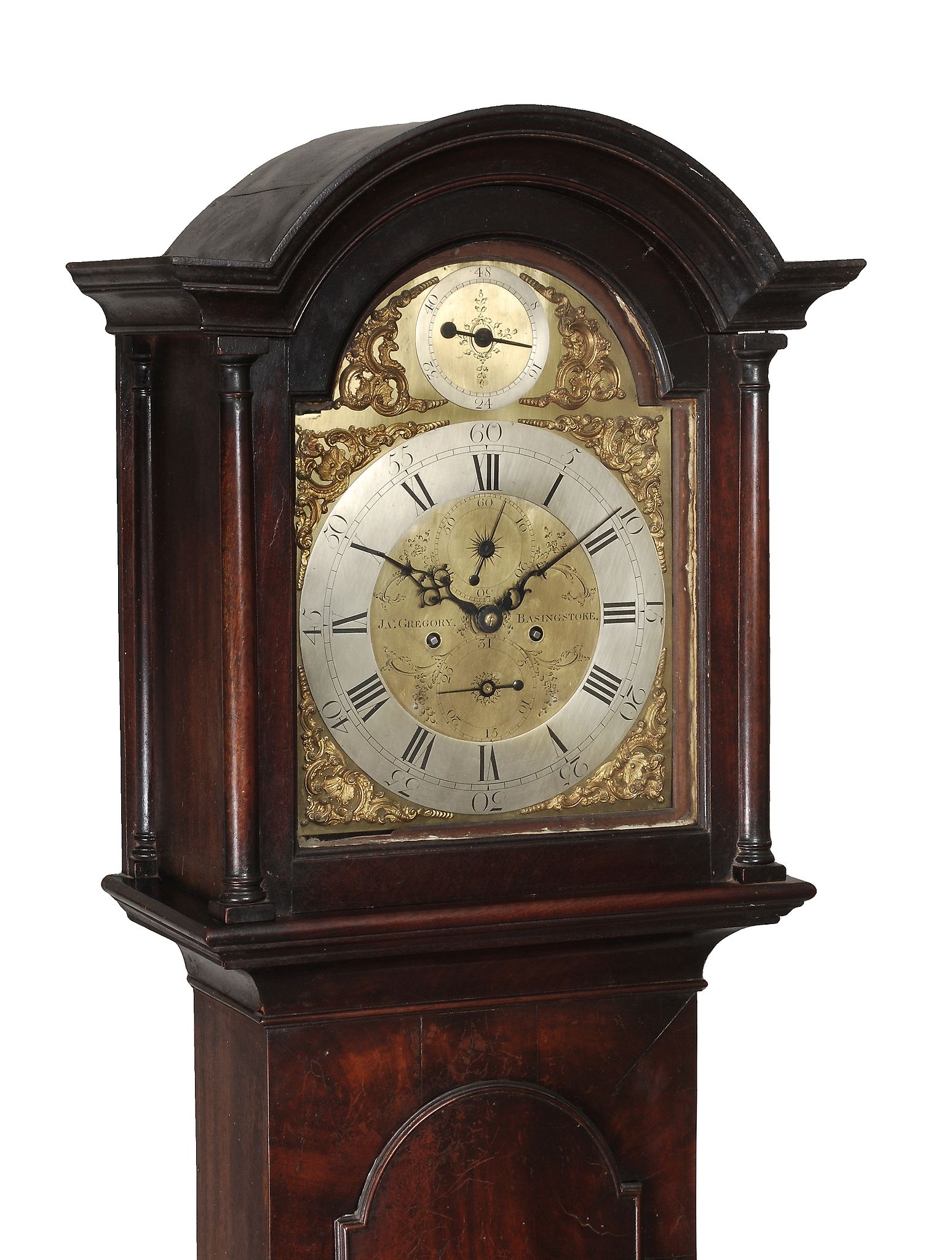 A George III mahogany eight-day longcase clock, James Gregory, Basingstoke A George III mahogany - Image 2 of 2