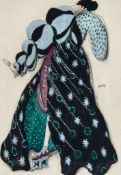 After Leon Bakst - Costume design for a lady in the suite of Potiphar`s Wife, for the Legende de