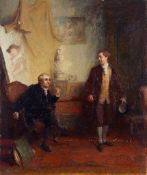 Alexander Hohenlohe Burr (1837-1899) - Sir Joshua Reynolds teaching Oliver Goldsmith Oil on canvas