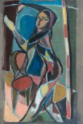 Circle of Vaslav Fomich Nijinsky - Dancing figure, Oil on canvas, laid over board Inscribed AÃ´