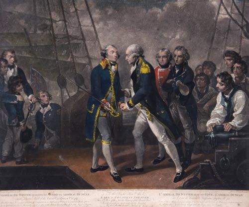 James Daniell (c.1771-c.1814) - Admiral De Winter Resigning his Sword to Admiral Duncan, after Henry