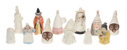 Eight Royal Worcester candle extinguishers Eight Royal Worcester candle extinguishers, various dates