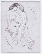 John Buckland-Wright (1897-1954) - Young lovers, Etching with plate tone, on wove paper Circa