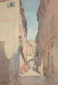 Arthur Henry Knighton-Hammond (1875-1970) - Italian street scene Watercolour Signed lower left 49