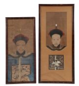 Two Chinese ancestor portraits of officials , 19th century, framed and glazed Two Chinese ancestor