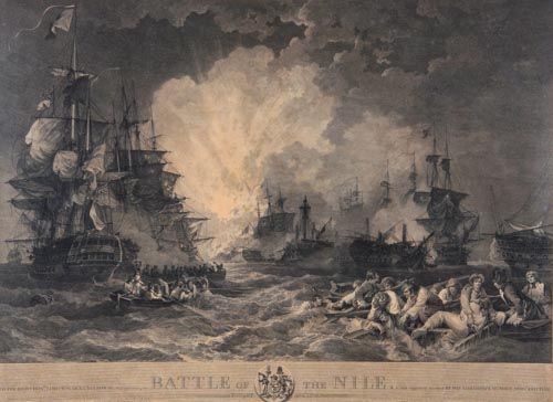 James Fittler ARA (1758-1835) - The Battle of the Nile, After P.J. de Loutherbourg Engraving, [C.