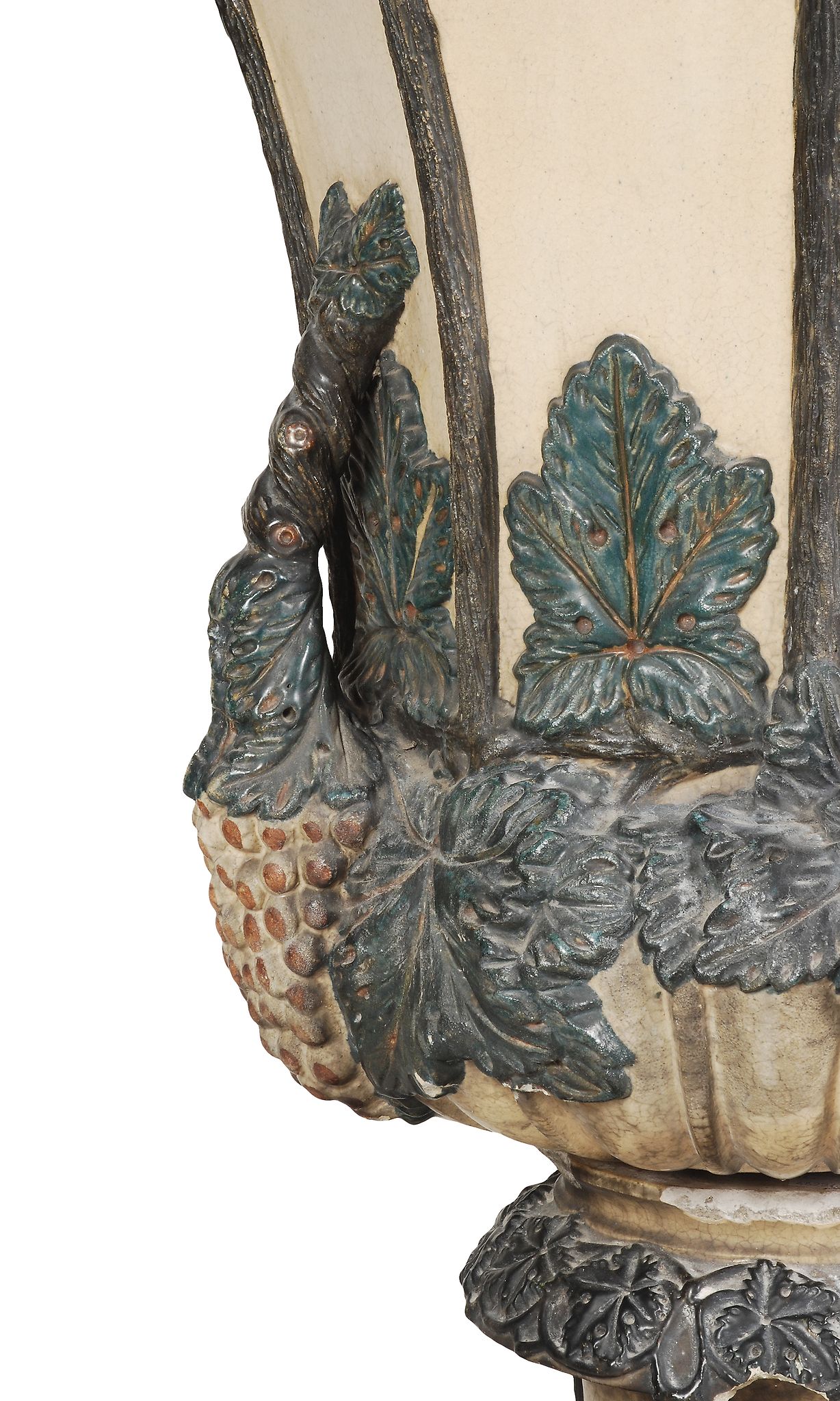 A large stoneware pedestal jardiniere, moulded in relief with fruiting vine A large stoneware - Image 2 of 2