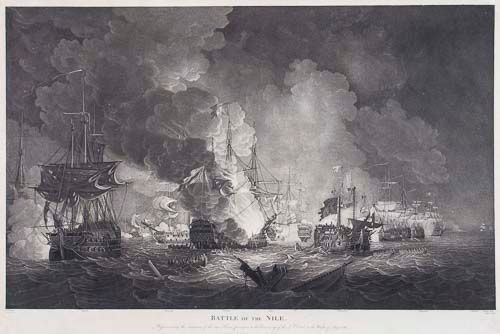 Thomas Hellyer (fl. late 18th/early 19th century) - Battle of the Nile, After Whitcomb, with [Battle - Image 2 of 2