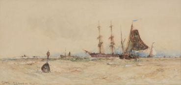 Frank Henry Mason (1875-1965) - Off the Maas River, Holland Watercolour Signed and inscribed lower