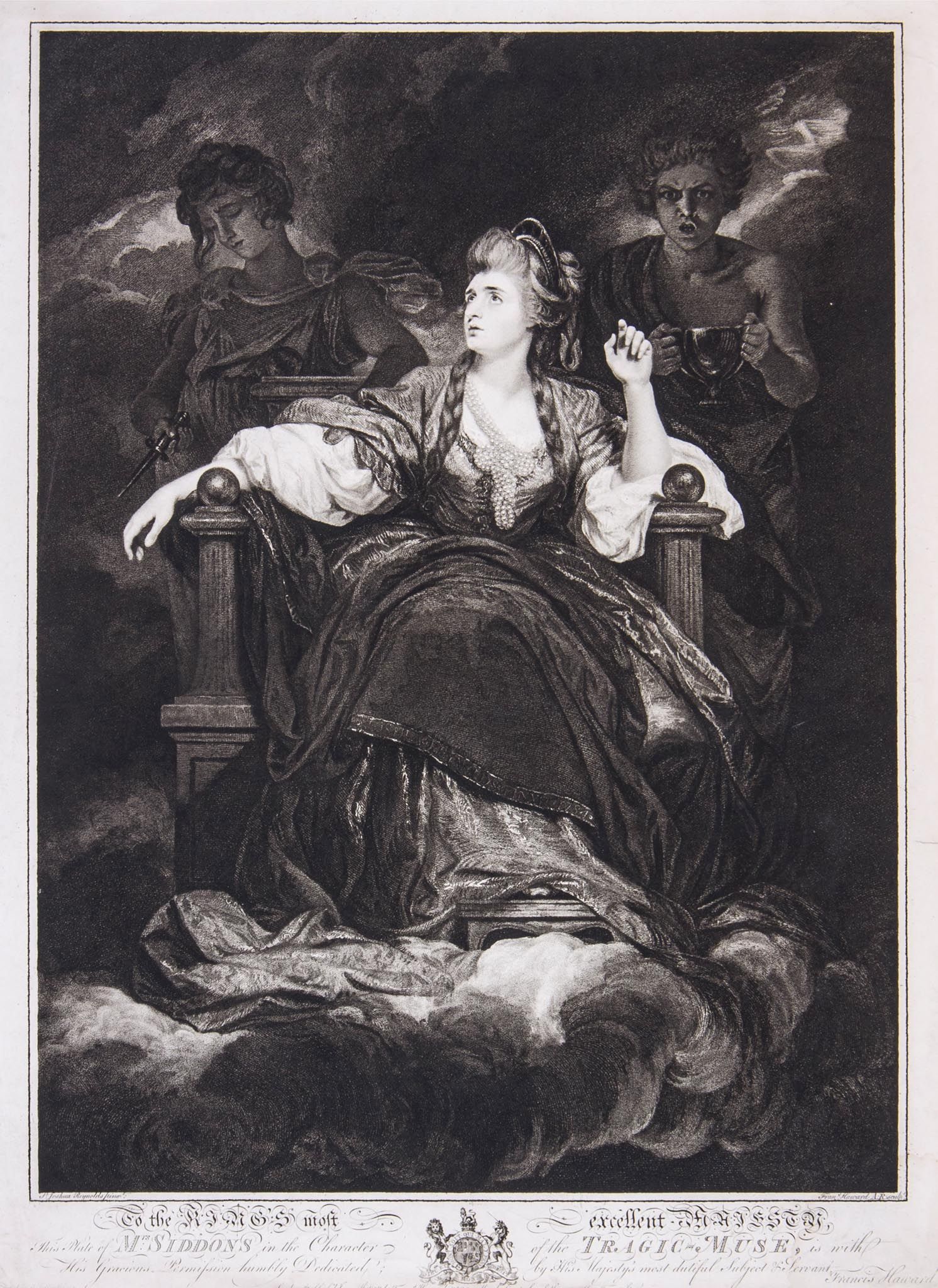 Francis Haward ARA (1759-1797) - Mrs Siddons in the Character of the Tragic-Muse Engraving after Sir