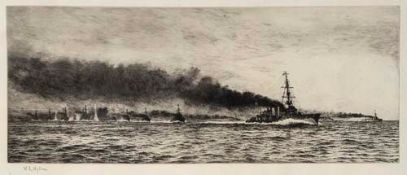 William Lionel Wyllie RA RE (1851-1931) - HMS Champion and the 13th Flotilla at the Battle of