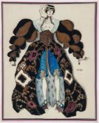 After Leon Bakst - Costume design for a lady in the suite of Potiphar`s Wife, for the Legende de