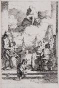 Jean HonorÃ© Fragonard (1732-1806) - Antonius and Cleopatra (after G.B. Tiepolo), Etching, on laid