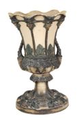 A large stoneware pedestal jardiniere, moulded in relief with fruiting vine A large stoneware