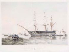 Thomas Goldsworth Dutton (d.1891) - H.M.S. Agamemnon, 91 Guns, Getting under weigh from Spithead,