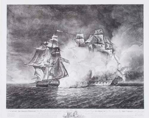Francis Chesham (1749-1806) - The Capture of the French Frigate La Tribune by His Majesty`s Ship The