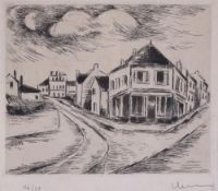 Maurice De Vlaminck (1876-1958) - Carrefour de sotteville-les-rouen, Etching with drypoint, on