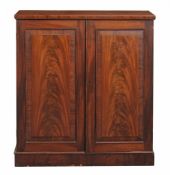 A William IV figured mahogany side cabinet , circa 1835  A William IV figured mahogany side cabinet
