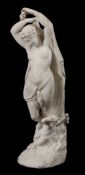 An Italian sculpted alabaster model of a maiden, possibly Venus, circa 1900  An Italian sculpted