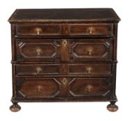 A Charles II oak and elm chest of drawers, crca 1660  A Charles II oak and elm chest of drawers,