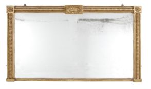 An 18th Century gilt overmantel mirror with inscription and date to the... An 18th Century gilt