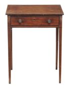 A Regency mahogany side table, circa 1820, fitted a drawer  A Regency mahogany side table,   circa