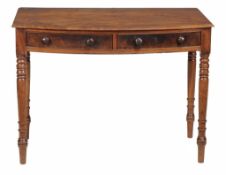 A Victoria bowfront side table circa 1850 the moulded top above a pair of...  A Victoria bowfront