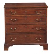 A George III mahogany chest of drawers , circa 1790, rectangular moulded top  A George III