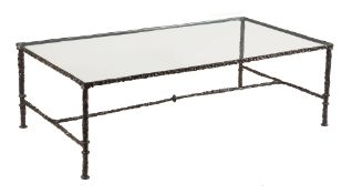 A bronze coffee table, in the manner of Diego Giacometti, 20th century  A bronze coffee table, in