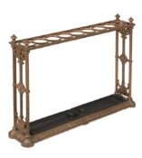 A Victorian painted cast iron stick stand, Coalbrookdale Foundry  A Victorian painted cast iron