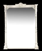A Victorian overmantel mirror circa 1870 with a profusely decorated painted...  A Victorian