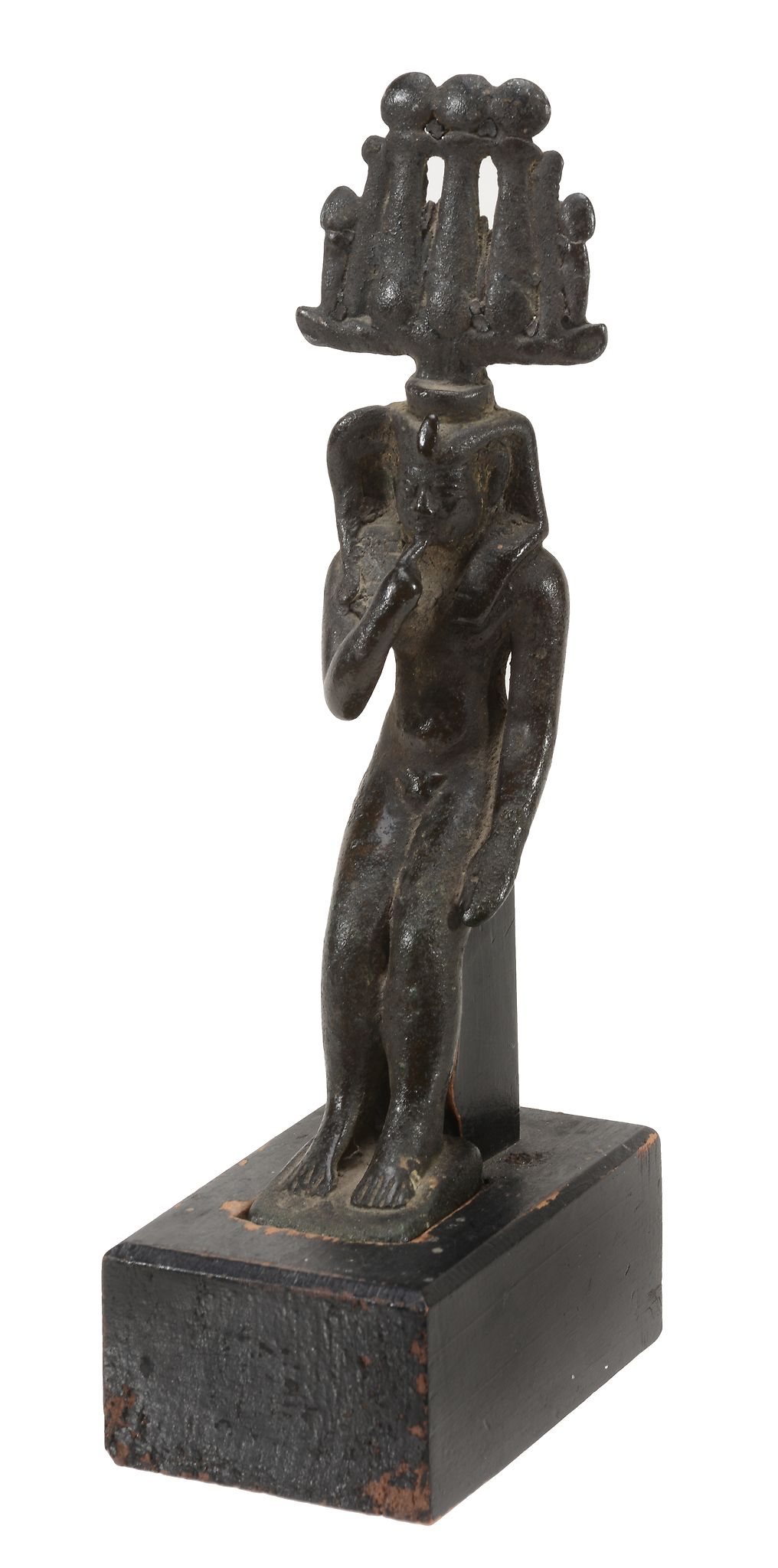 An Egyptian bronze model of Harpocrates, Late Period, circa 664-332 B.C  An Egyptian bronze model of