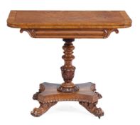 A George IV pollard oak card table, circa 1825  A George IV pollard oak card table,   circa 1825 ,