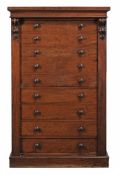 A Victorian mahogany secretaire chest circa 1860 with a rectangular top  A Victorian mahogany