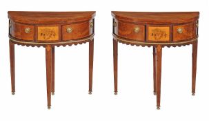 A pair of Dutch mahogany and marquetry card tables late 18th/early 19th...  A pair of Dutch mahogany