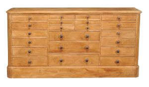 A stripped pine dresser 20th Century with a moulded top six short and three...  A stripped pine