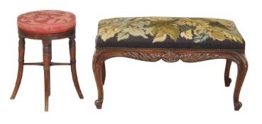 A Regency mahogany height adjustable music stool, circa 1815 A Regency mahogany height adjustable