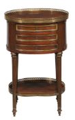 A French mahogany and gilt metal mounted petit commode mid 19th Century with...  A French mahogany