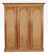 A Victorian birds eye maple wardrobe, circa 1860  A Victorian birds eye maple wardrobe,   circa