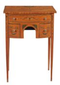 A Sheraton Revival painted satinwood and kingwood crossbanded side table...  A Sheraton Revival