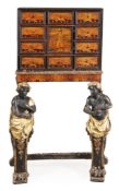 A South German marquetry cabinet on stand , first half 18th century  A South German marquetry