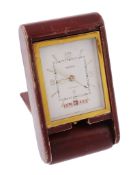 Jaeger LeCoultre, a folding travel alarm clock, circa 1930, no. 94233, pat no  Jaeger LeCoultre, a