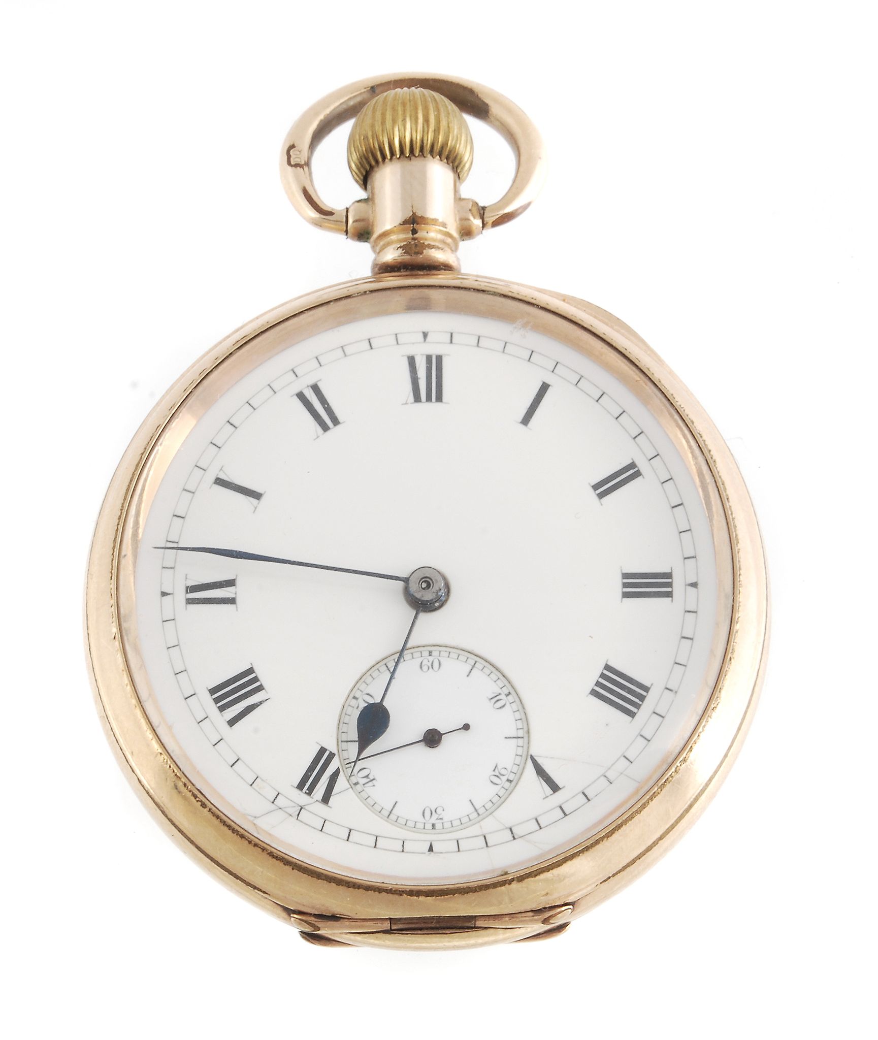 A gold plated open face pocket watch, circa 1931, no  A gold plated open face pocket watch,