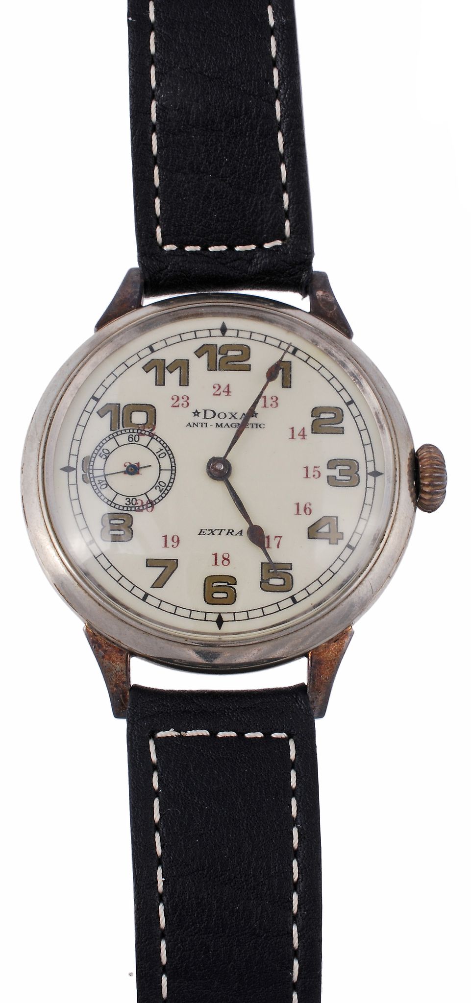 Doxa, Extra, a nickel pocket watch converted to a wristwatch, circa 1930, ref  Doxa, Extra, a nickel
