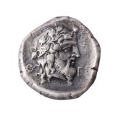 Ancient Greece, Boeotia, Thebes, silver Stater , Boeotian shield, rev  Ancient Greece, Boeotia,